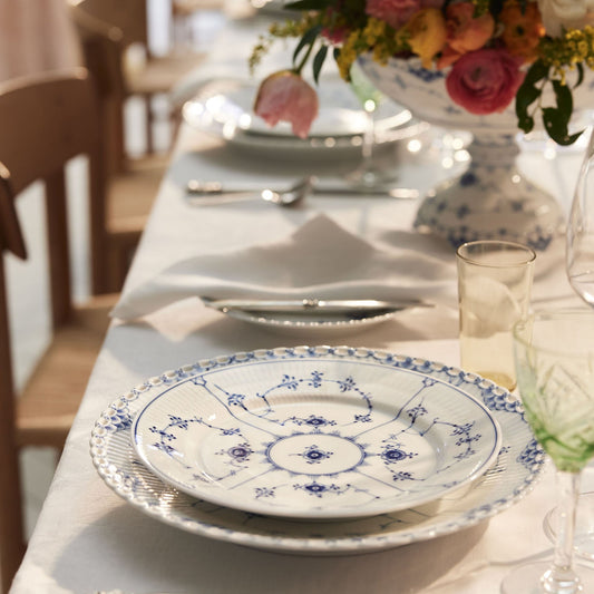 Blue Fluted Plain Plate, 19 cm - US 1810