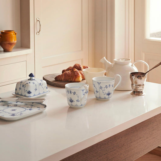 Blue Fluted Plain Plate, 20 cm - US 0617