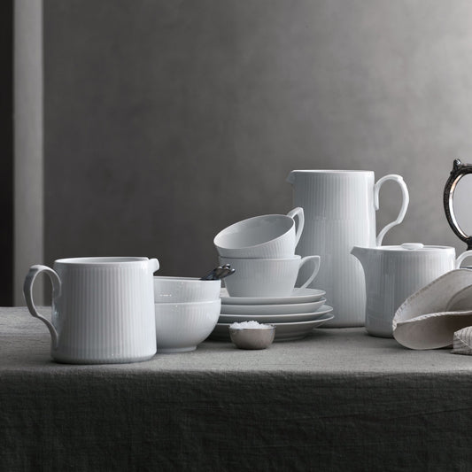 White Fluted Teapot, 75 cl - US 3937