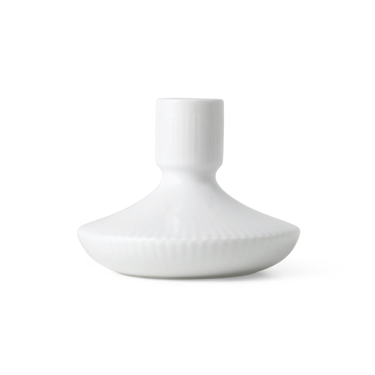 White Fluted Candle Holder, 8 cm - US 5459