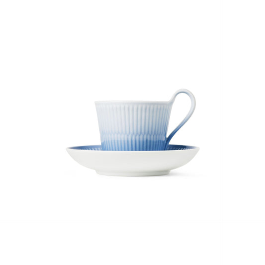 Iris High Handle Cup and Saucer, Blue, 25 cl - US 8628