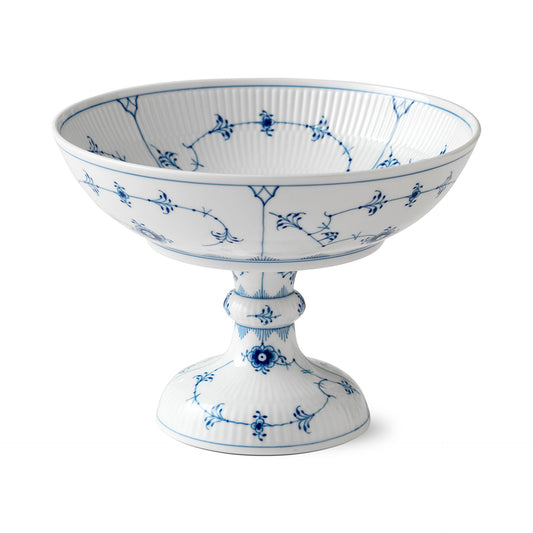 Blue Fluted Plain Bowl on High Foot, 80 cl - US 7308