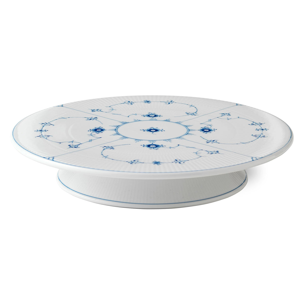 Blue Fluted Plain Dish on Stand, 32 cm - US 1952