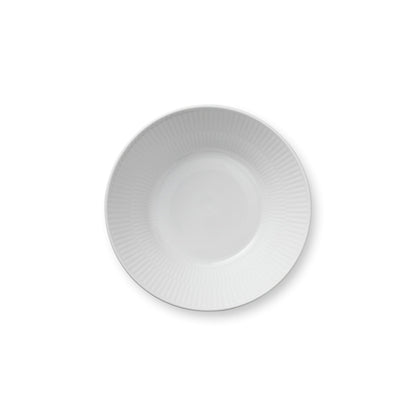 White Fluted Deep Plate, 17 cm - US 6801