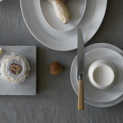 White Fluted Deep Plate, 17 cm - US 6801