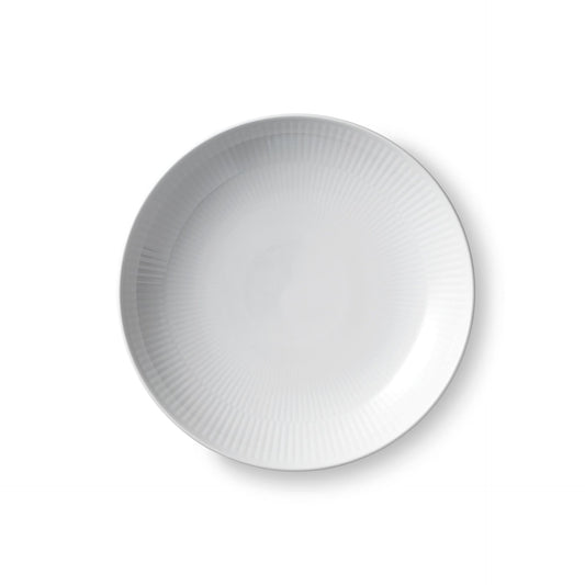 White Fluted Plate Coupe, 20 cm - US 4086