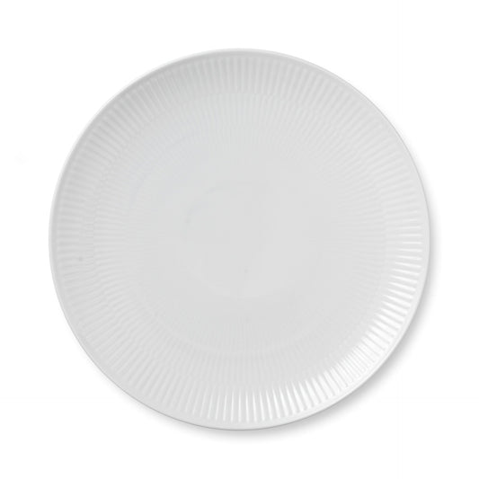 White Fluted Plate Coupe, 27 cm - US 0488