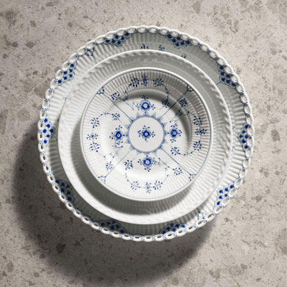 Blue Fluted Plain Plate, 17 cm - US 3306