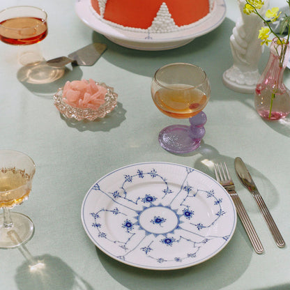 Blue Fluted Plain Plate, 22 cm - US 3007
