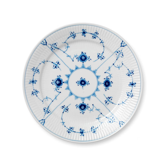 Blue Fluted Plain Plate, 25 cm - US 1318