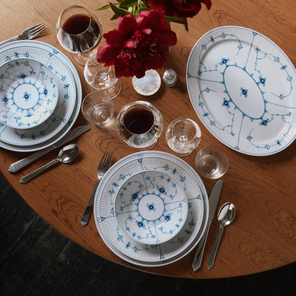 Blue Fluted Plain Plate, 25 cm - US 1318