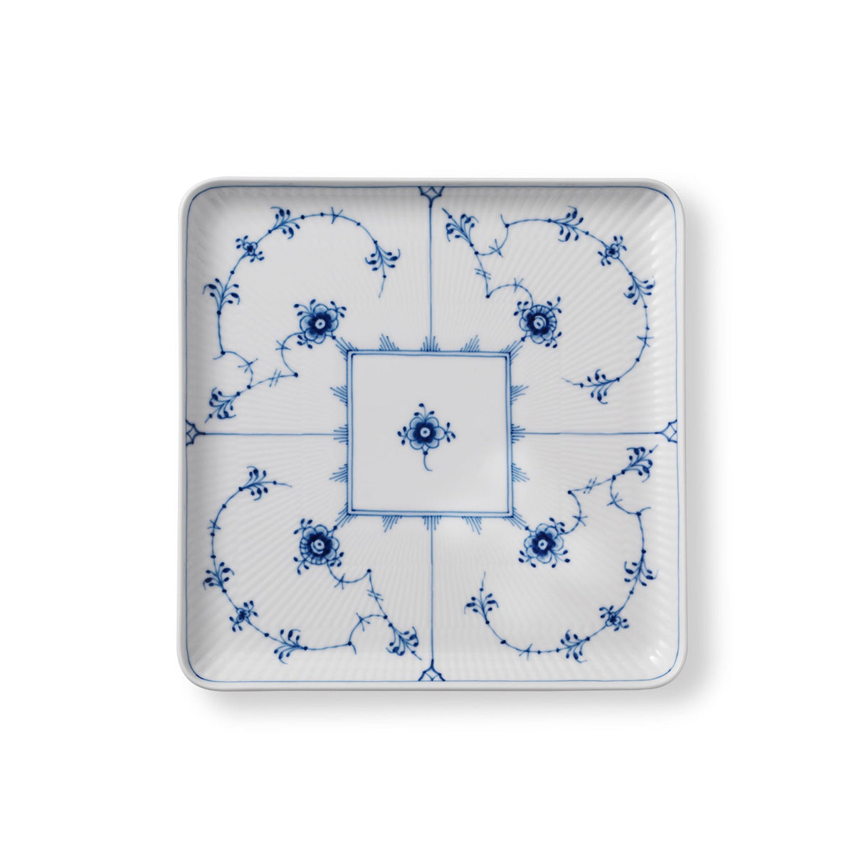 Blue Fluted Plain Plate, 20 cm - US 0617
