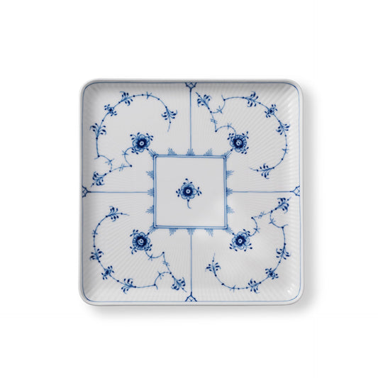 Blue Fluted Plain Plate, 20 cm - US 0617