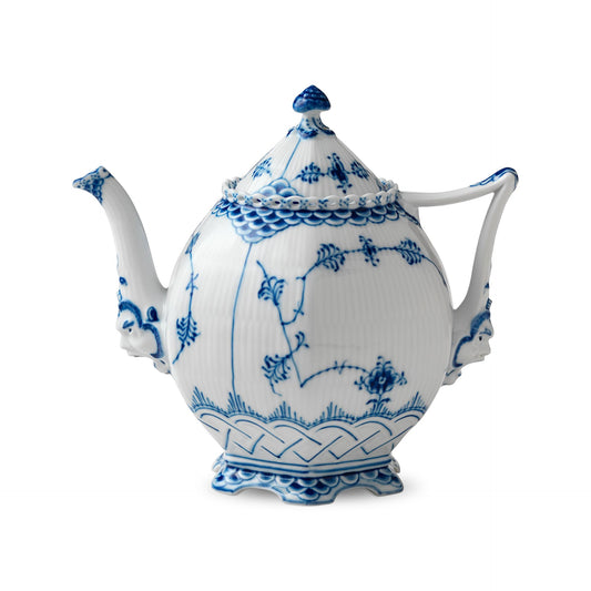 Blue Fluted Full Lace Teapot, 100 cl - US 7926