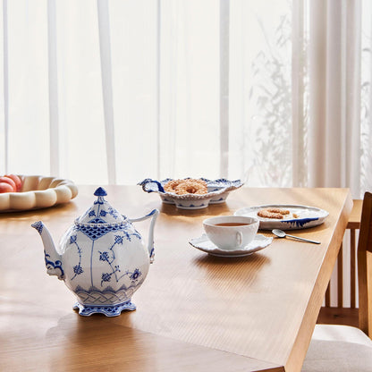 Blue Fluted Full Lace Teapot, 100 cl - US 7926