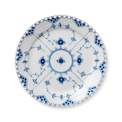 Blue Fluted Full Lace Plate, 25 cm - US 6127
