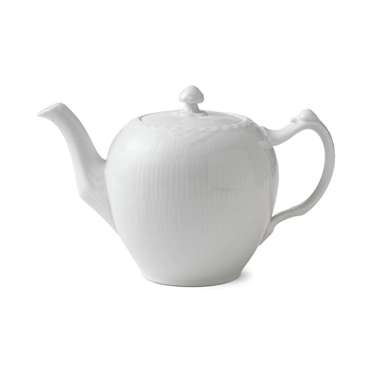 White Fluted Half Lace Teapot, 100 cl - US 9220