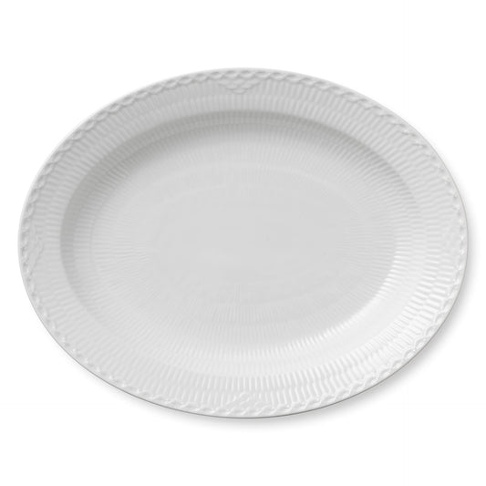 White Fluted Half Lace Dish, 36.5 cm - US 7745