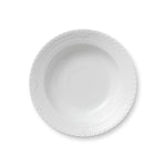 White Fluted Half Lace Deep Plate, 21 cm - US 3736