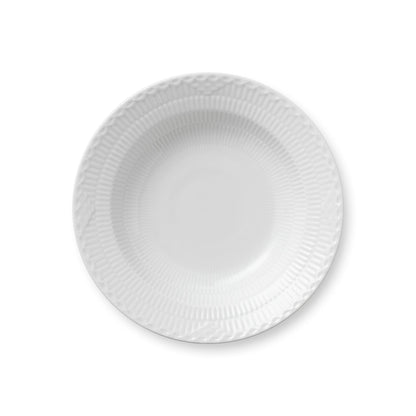 White Fluted Half Lace Deep Plate, 21 cm - US 3736