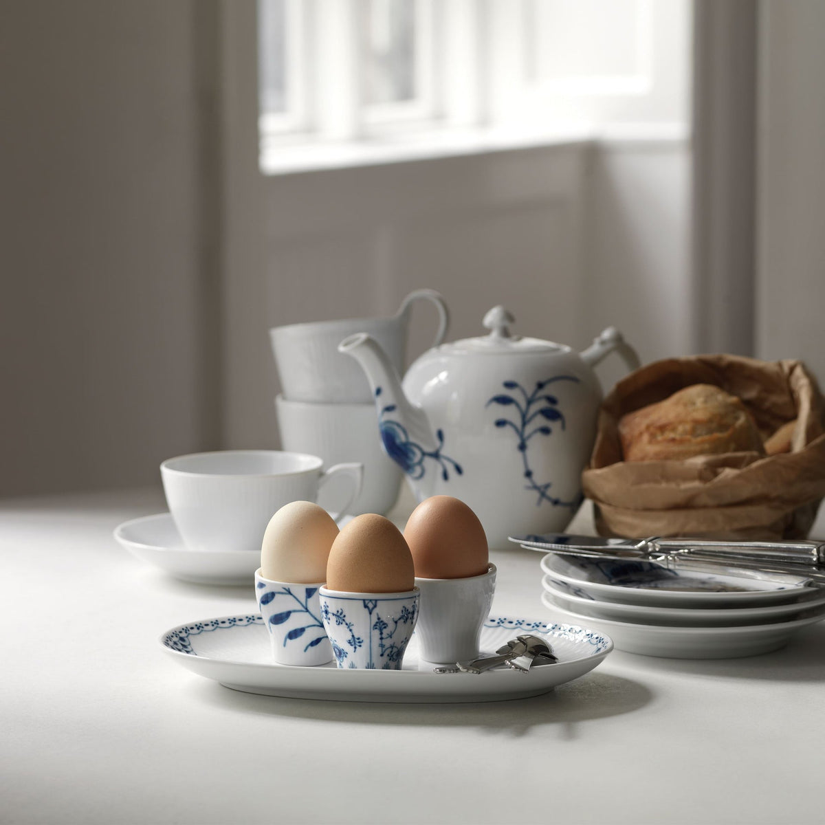 Blue Fluted Mega Egg Cup, 4.8 cm, 2 pcs - US 6167