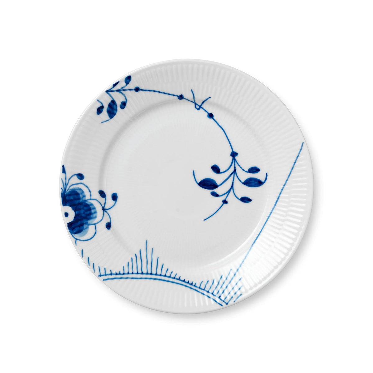 Blue Fluted Mega Plate, Decoration 2, 22 cm - US 3065