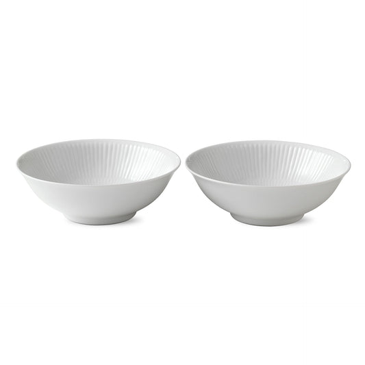 White Fluted Bowl, 35 cl, 2 pcs - US 4573