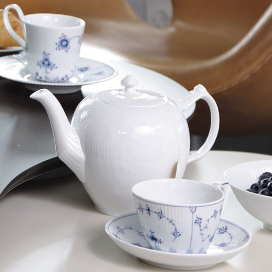 White Fluted Teapot, 100 cl - US 4597