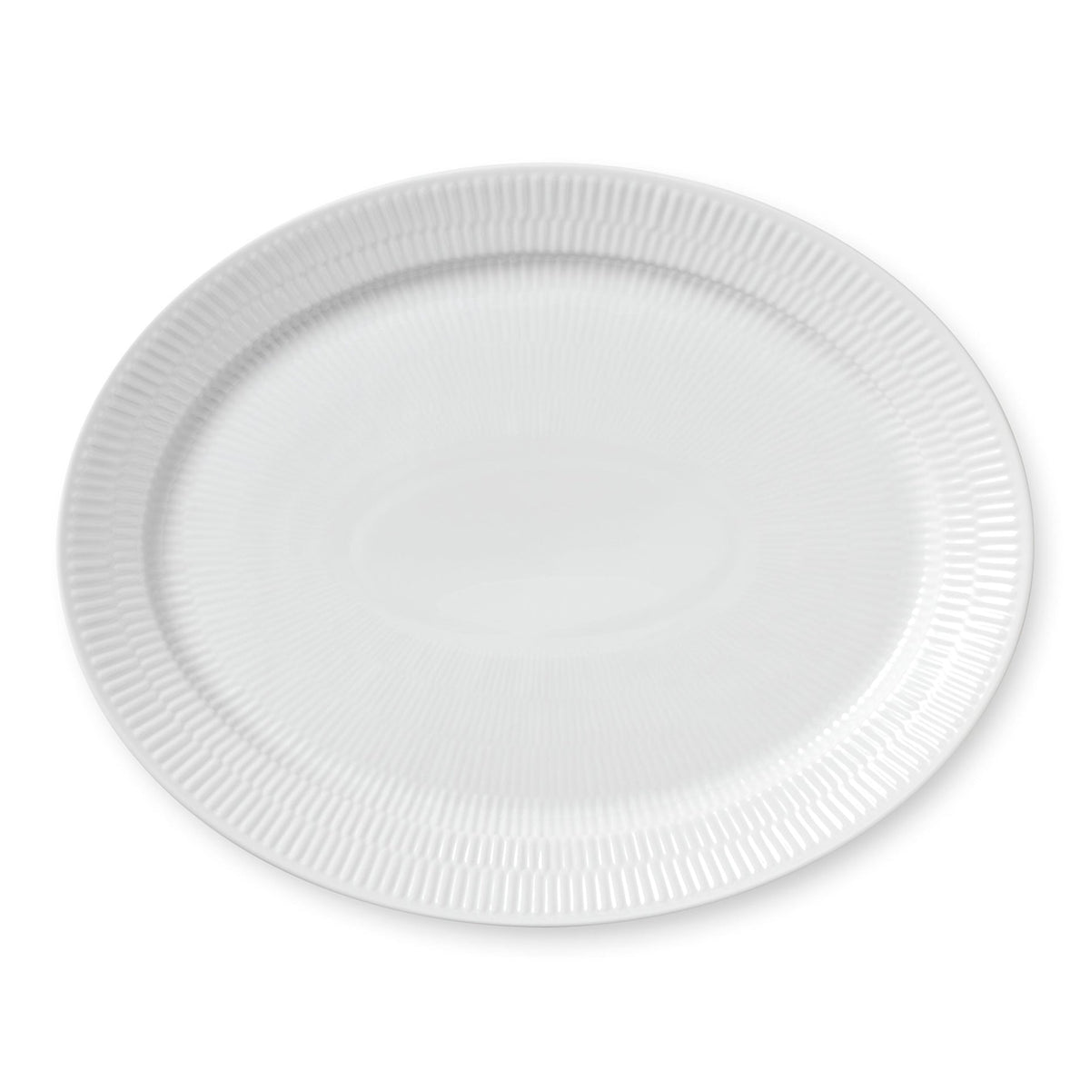 White Fluted Dish, 35 cm - US 7887