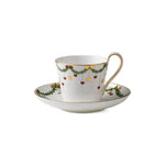 Star Fluted Christmas High Handle Cup and Saucer, 24 cl - US 9698