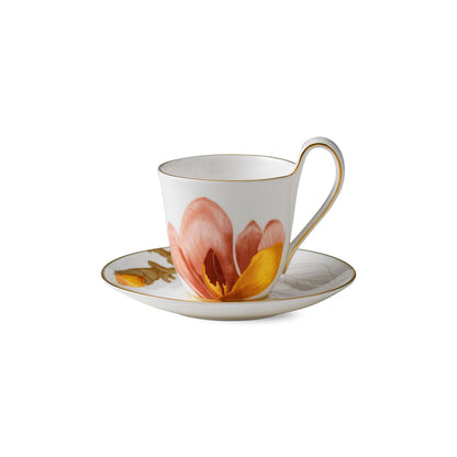 Flora High Handle Cup and Saucer, Magnolia, 27 cl - US 4764