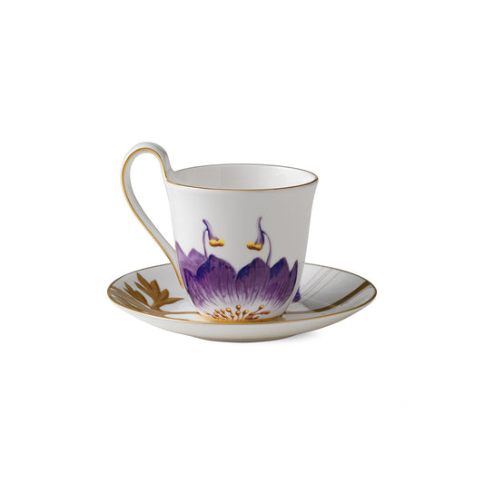 Flora High Handle Cup and Saucer, Pansy, 27 cl - US 0226
