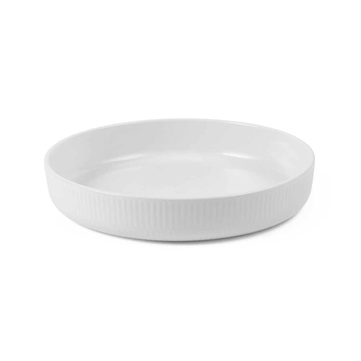 White Fluted Ovenware, 27 cm - US 0219