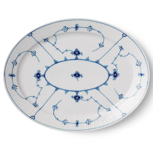 Blue Fluted Plain Dish, 35 cm - US 4296
