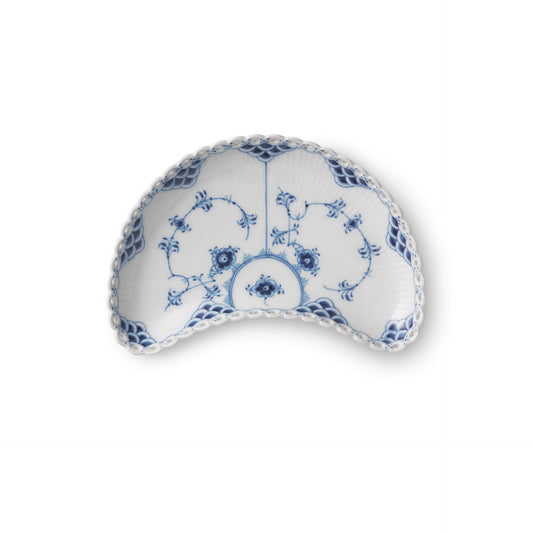 Blue Fluted Full Lace Half Moon Dish, 22 cm - US 0989