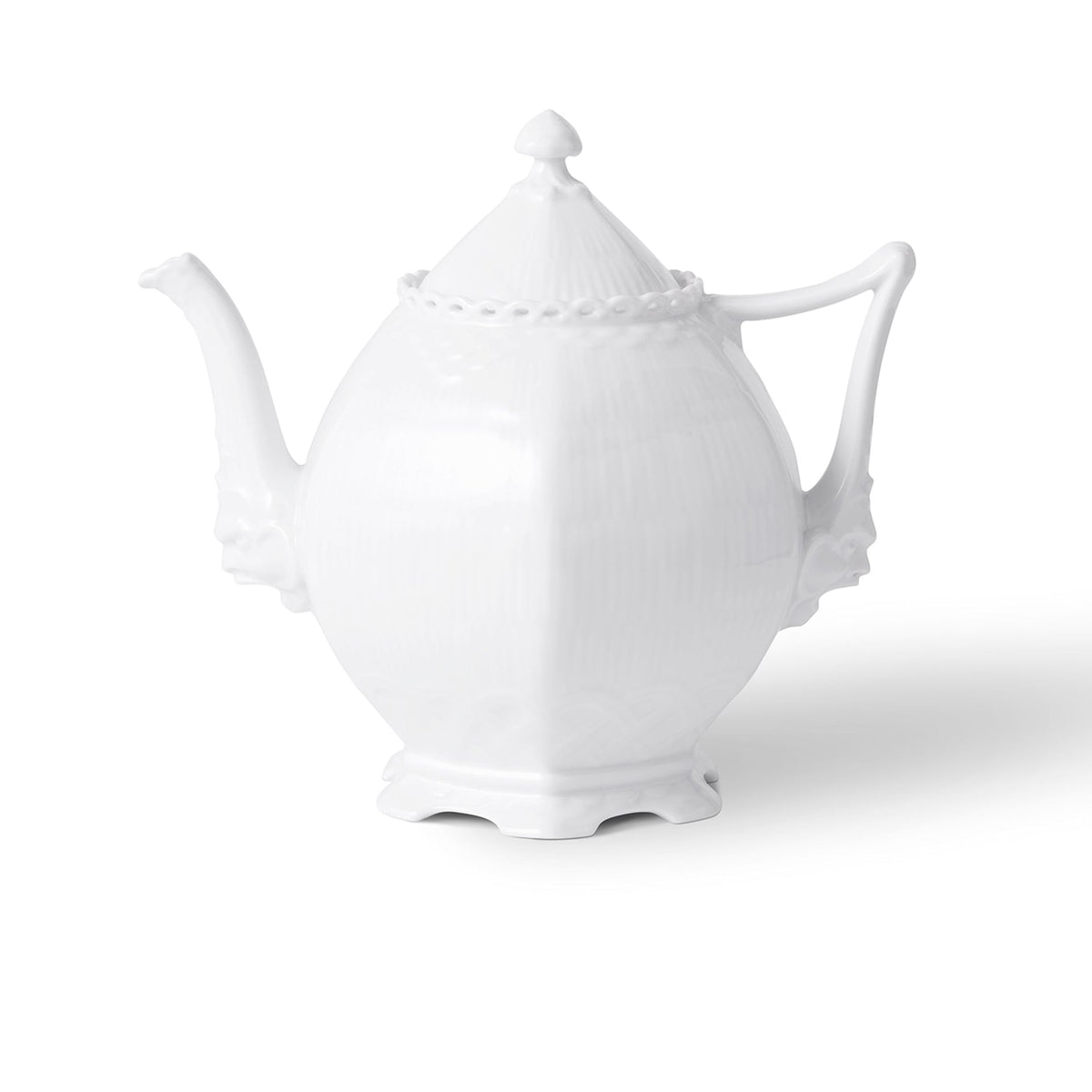 White Fluted Full Lace Teapot, 100 cl - US 6457