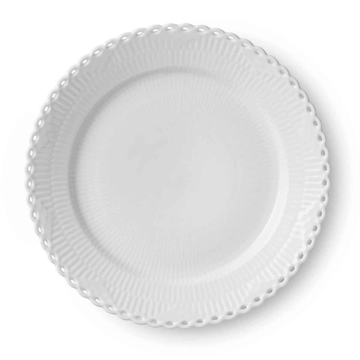 White Fluted Full Lace Plate, 27 cm - US 8162