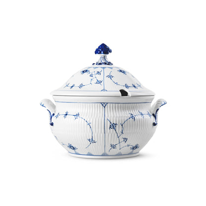 Blue Fluted Plain Tureen with Lid, 460 cl - US 4068