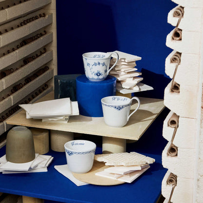 Blue Fluted Plain High Handle Cup, Bespoke, 33 cl - US 2180