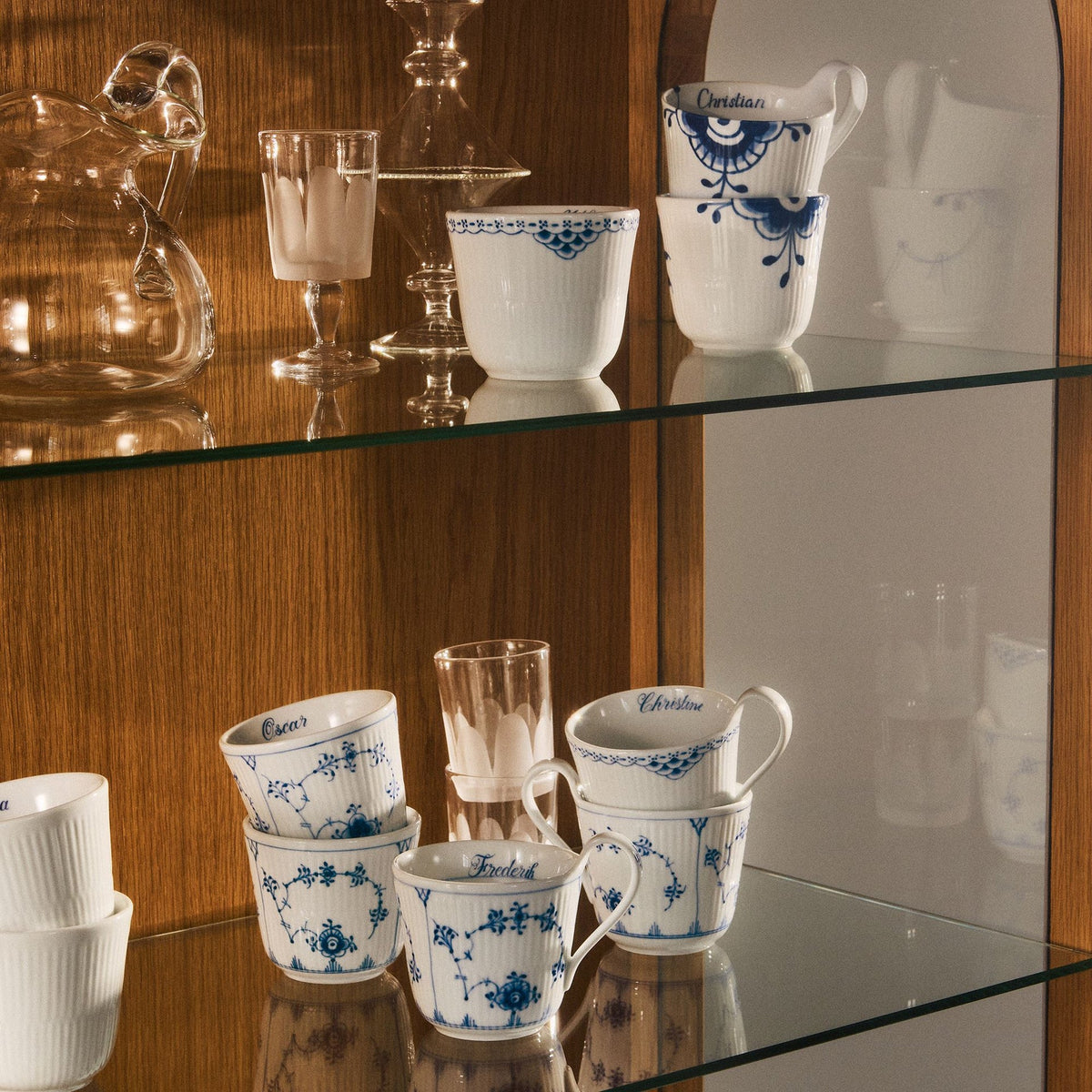 Blue Fluted Plain High Handle Cup, Bespoke, 33 cl - US 2180