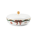 Star Fluted Christmas Bowl with Lid, 21 cm - US 3692