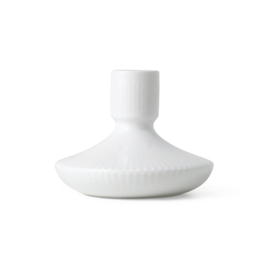 White Fluted Candle Holder, 8 cm - US 5459