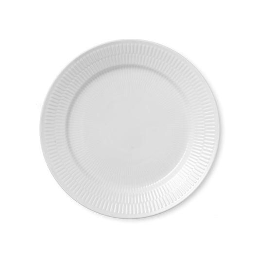 White Fluted Plate, 25 cm - US 6023