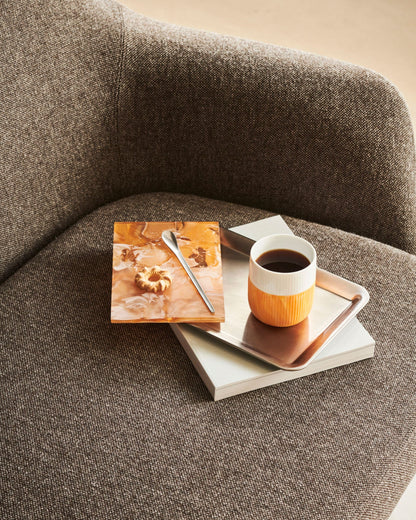 Fluted Contrast Marble Mug, Fiery Yellow, 35 cl - US 8396