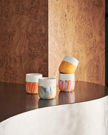 Fluted Contrast Marble Mug, Morning Sky, 35 cl - US 1202