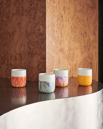 Fluted Contrast Marble Mug, Warm Ochre, 35 cl - US 2302