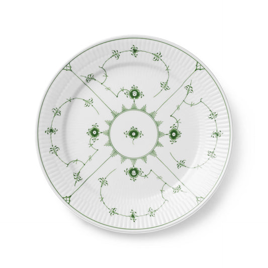 Green Fluted Plain Plate, 25 cm - US 5921