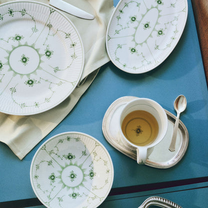 Green Fluted Plain Assiette, 23.5 cm - US 1108