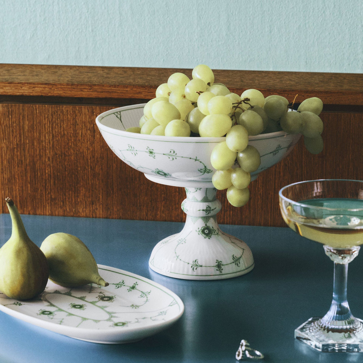 Green Fluted Plain Assiette, 23.5 cm - US 1108