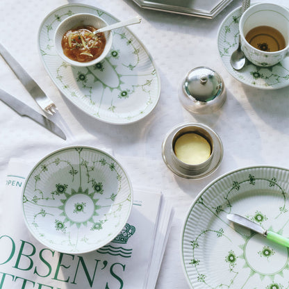Green Fluted Plain Assiette, 23.5 cm - US 1108